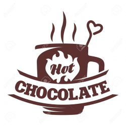 Vector logo template hot chocolate cocoa marshmallow with ...