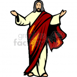 Jesus Christ with his arms raised clipart. Royalty-free GIF, EPS ...