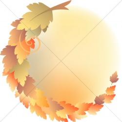 Circle Of Leaves Christian Clipart | Harvest Day Clipart