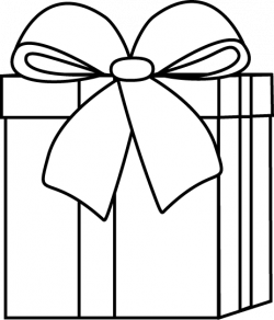 Black and White Christmas Gift Clip Art - Black and White ...