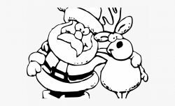 Funny Reindeer Coloring Pages With Clipart Santa And - Merry ...