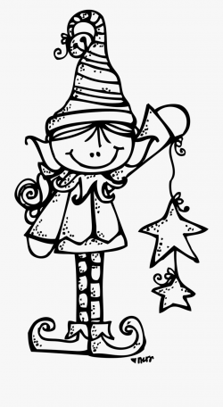 Elf Clipart Black And - Christmas Clip Art Melonheadz ...