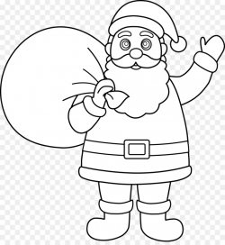 Santa Claus Reindeer Black And White Chr #157472 - PNG ...