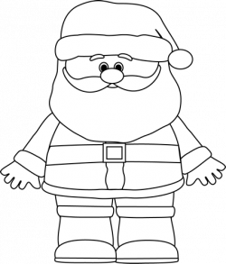 Black and White Santa Clip Art - Black and White Santa Image