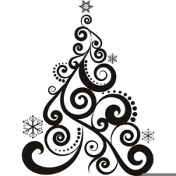 Black And White Christmas Tree Clipart | Free Images at ...