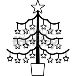 black and white christmas tree vector icon . Royalty-free icon # 407234