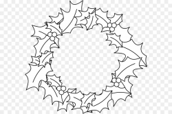 Christmas Black And White clipart - Wreath, Leaf, Tree ...