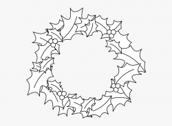 Black And White Christmas Wreath Clipart - Black And White ...