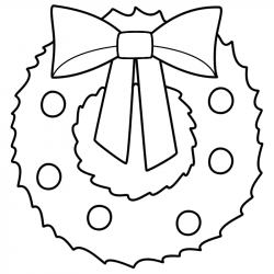 Clipart christmas wreath black and white clipart images ...