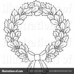 Christmas wreath clipart black and white 4 » Clipart Station