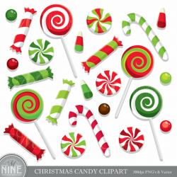 CHRISTMAS CANDY Clip Art / Holiday CANDY Clipart Downloads / Candy ...