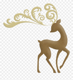 Christmas Elegant Reindeer Clip Art - Elegant Christmas Reindeer ...