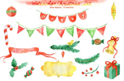 Christmas clip art watercolor - 15 clip arts for free download on EEN