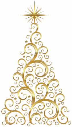 Transparent Gold Deco Christmas Tree Clipart | Gallery Yopriceville ...