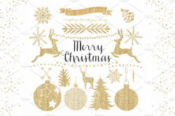 Gold Christmas Clipart ~ Graphic Objects ~ Creative Market
