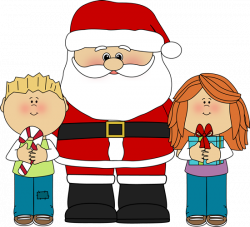 child\'s christmas clipart | Santa and Kids Clip Art - Santa Claus ...