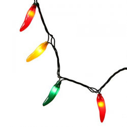 Vickerman Set of 35 Red, Green and Yellow Chili Pepper Christmas Lights -  Green Wire