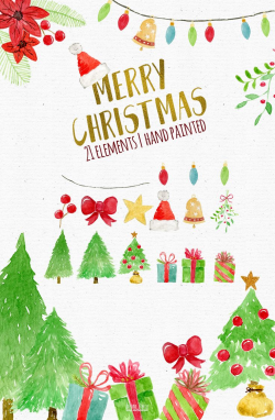 Christmas watercolor clipart, christmas clipart, christmas clip art ...