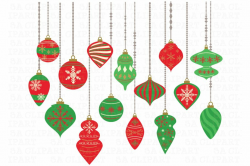 Christmas Ornaments ClipArt Crs024c