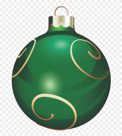 Transparent Green And Gold Christmas Ball Png Clipart - Green ...