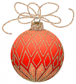 Christmas Orange and Gold Ornament Clipart | Gallery Yopriceville ...