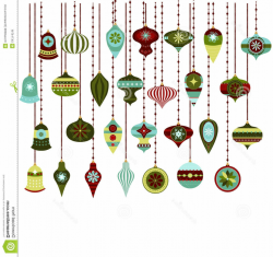 Stock Illustration Retro Christmas Ornaments Vector Clipart Set ...