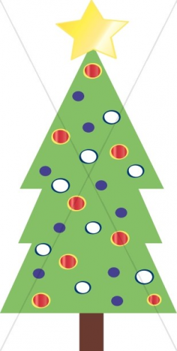 Simple Christmas Tree Clipart | Traditional Christmas Decoration Clipart