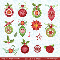 Holiday decor clipart, Christmas ornament clipart, Christmas clipart