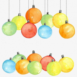 Watercolor Christmas Ball, Watercolor Clipart, Colored Christmas ...