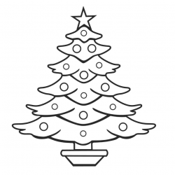 Cute Christmas Tree Clipart Black And White