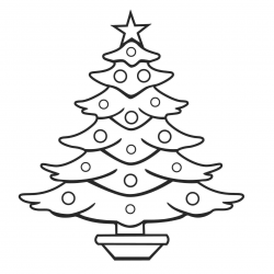 Unique Christmas Tree Star Clipart Black and White ...