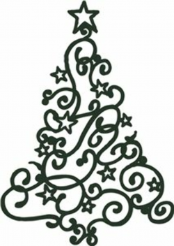 Swirl Christmas Tree Clipart