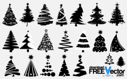 Free Vector Christmas Tree Silhouettes | Whimsical christmas ...