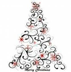 Graphic Elegant Christmas Tree Clip Art - Royalty Free - GoGraph