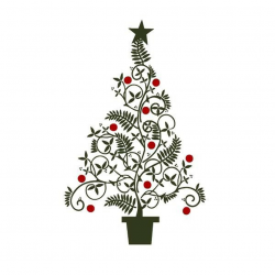 Fancy Christmas Tree Clipart - Clip Art Library