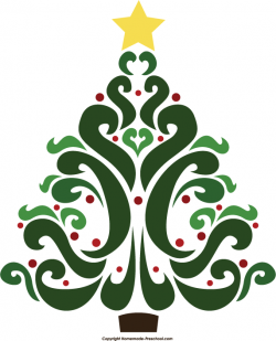 Fancy christmas tree clipart image #23645