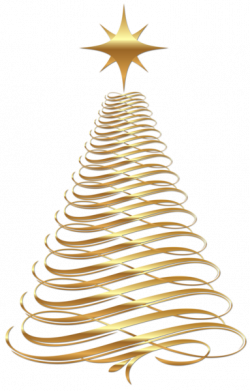 Large Transparent Christmas Gold Tree Clipart | Christmas PNG | Gold ...