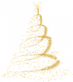 Gold Christmas Tree PNG Clip Art