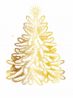 Christmas Tree Clipart, Christmas Cards, Gold Christmas, - Golden ...