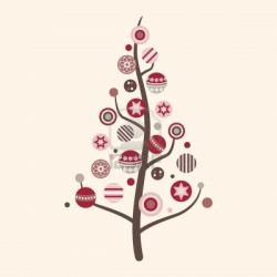whimsical outline art | Modern Christmas Tree Clip Art | Cards ...