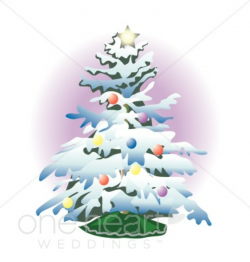 Snowy Christmas Tree Clipart | Wedding Christmas Tree Image