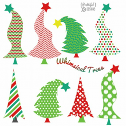 Christmas Whimsical Trees Clip Art | Products | Christmas, Whimsical ...