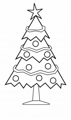 Realistic Christmas Tree Drawing - Xmas Tree Clipart Black And White ...