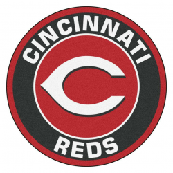 FANMATS MLB Cincinnati Reds Black 2 ft. x 2 ft. Round Area Rug