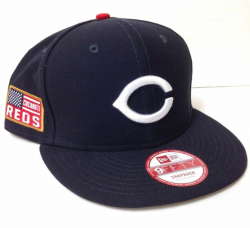rare CINCINNATI REDS SNAPBACK HAT All American Flag NAVY ...