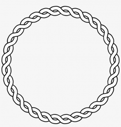 Clipart Rope Circle Black White Line Art Coloring - Circle With ...