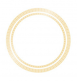 Golden shiny circle frame on transparent