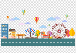 Multicolored carnival illustration, Amusement park , Cute ...