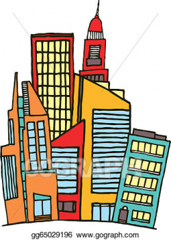 Vector Art - Colorful downtown / vector city. Clipart ...