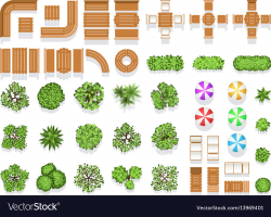 Top view landscaping architecture city park plan